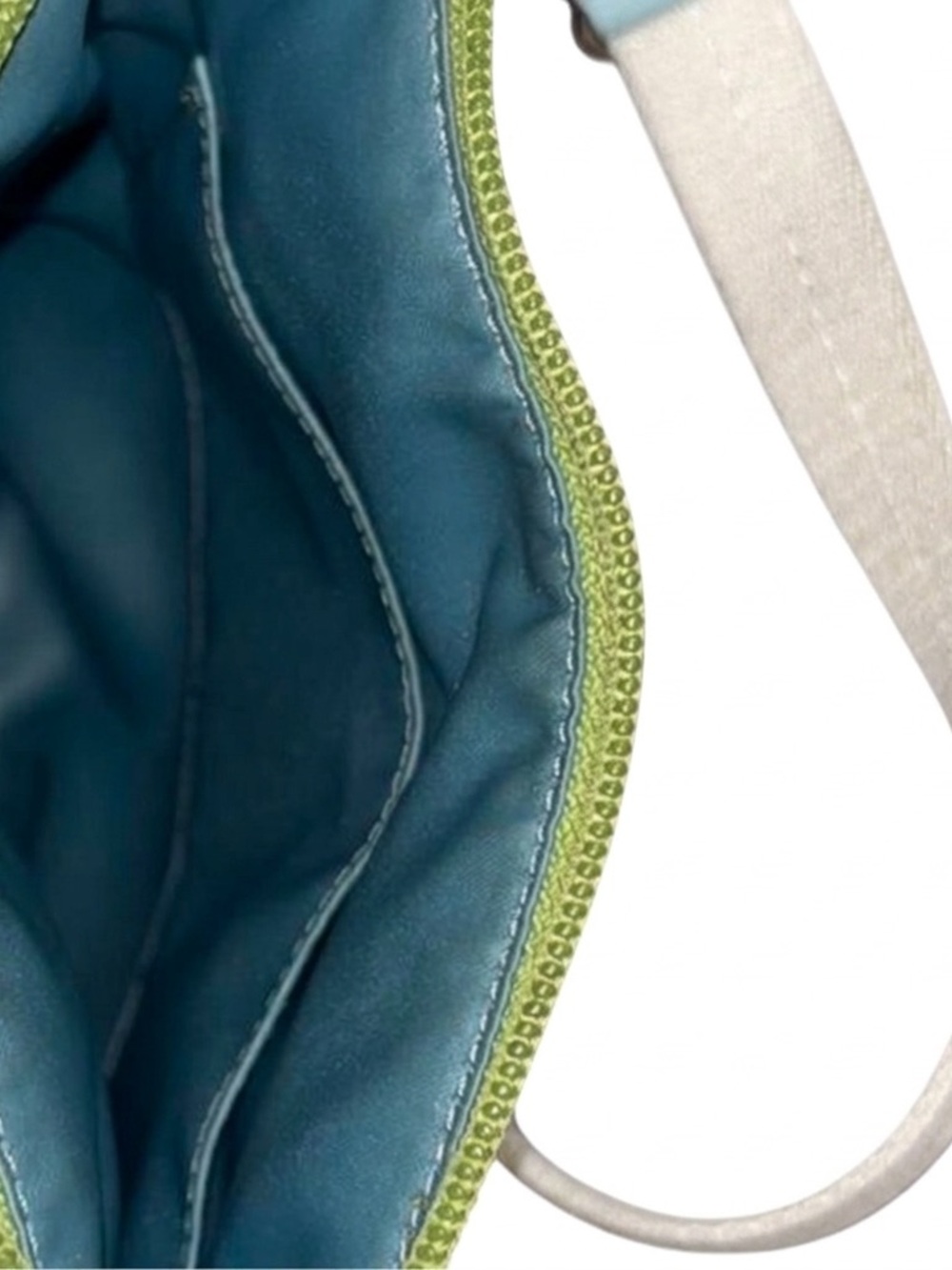 Vintage Coach Signature Nylon Swingpack Crossbody Lime Green Blue Y2K Charm Trio - Picture 5 of 6